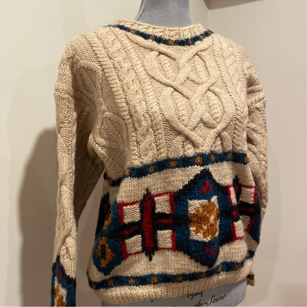 Vintage Cream Cable Knit Sweater
